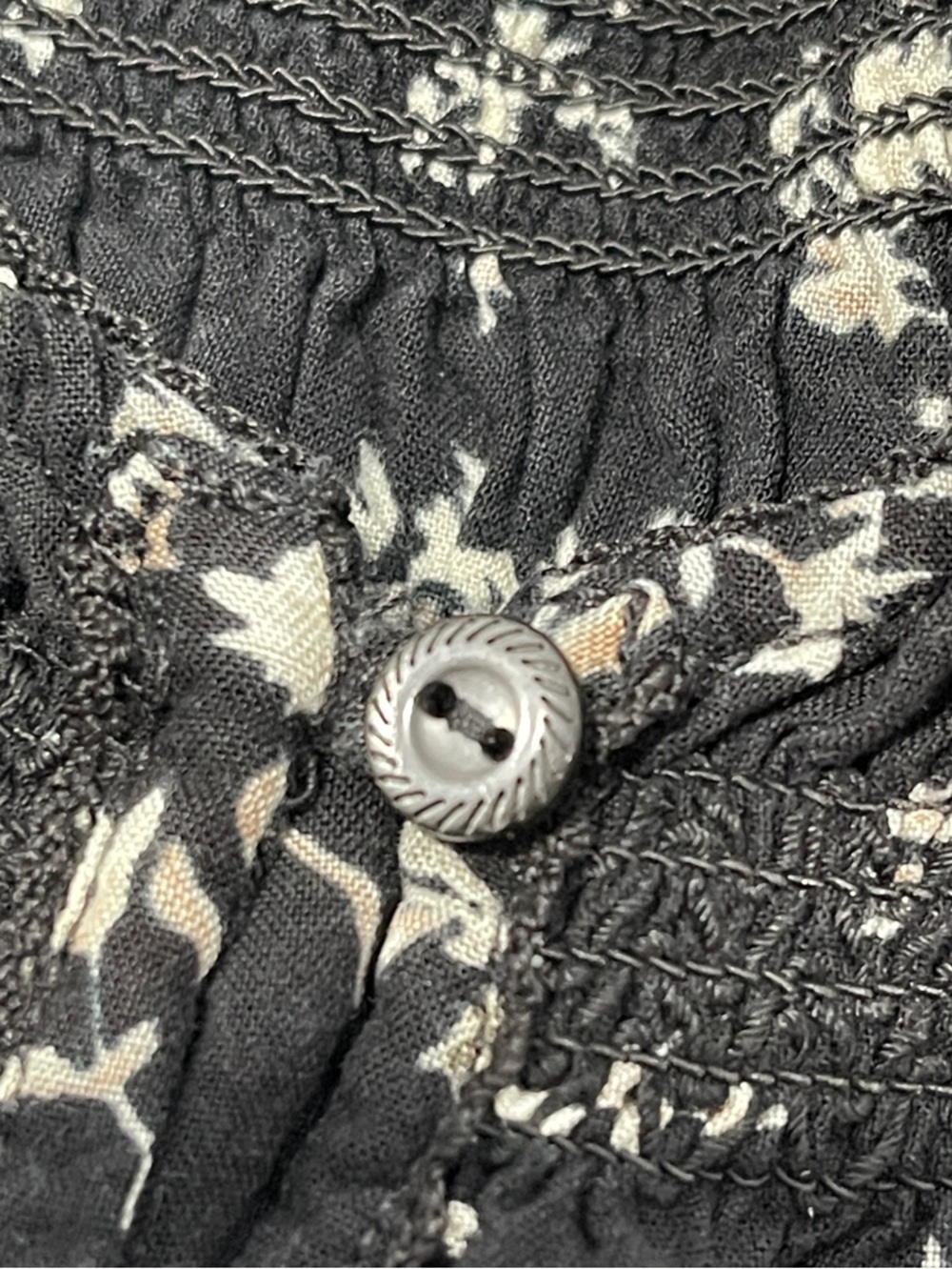 Denim & Supply Ralph Lauren Smocked Peasant Blouse Floral Boho Peasant Cottage - Picture 6 of 6